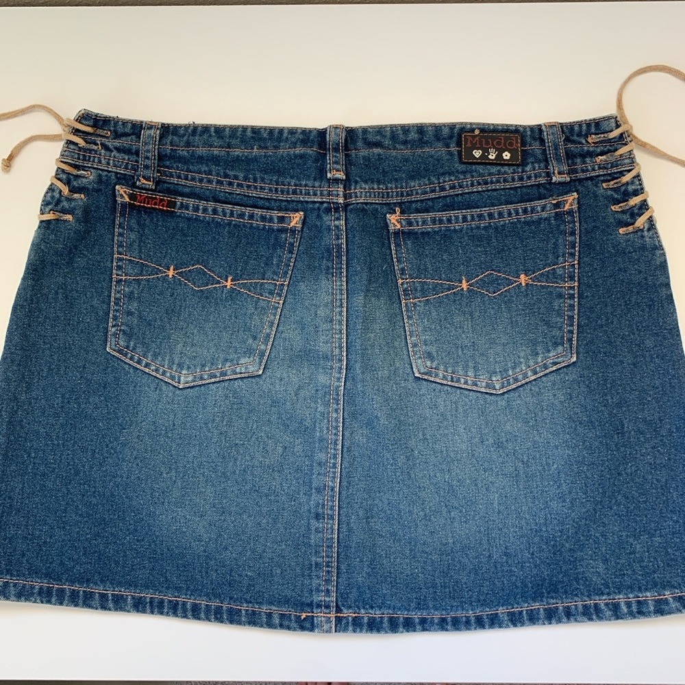 Mudd lace up sides jean skirt